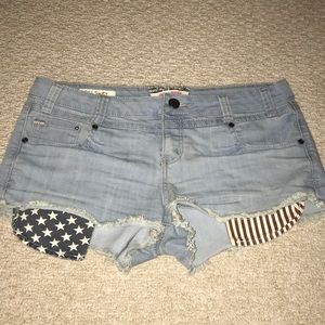 Patriotic denim shorts
